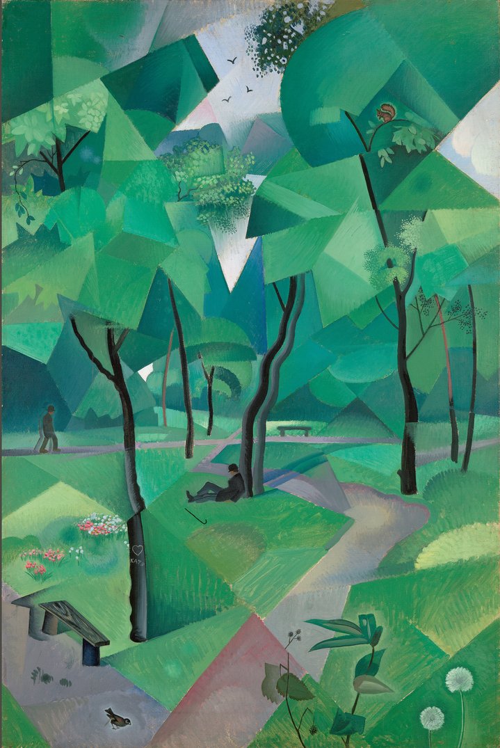 painting, forest, green, avant-garde