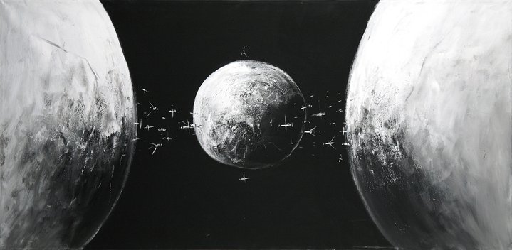 contemporary art, parade, planet, space