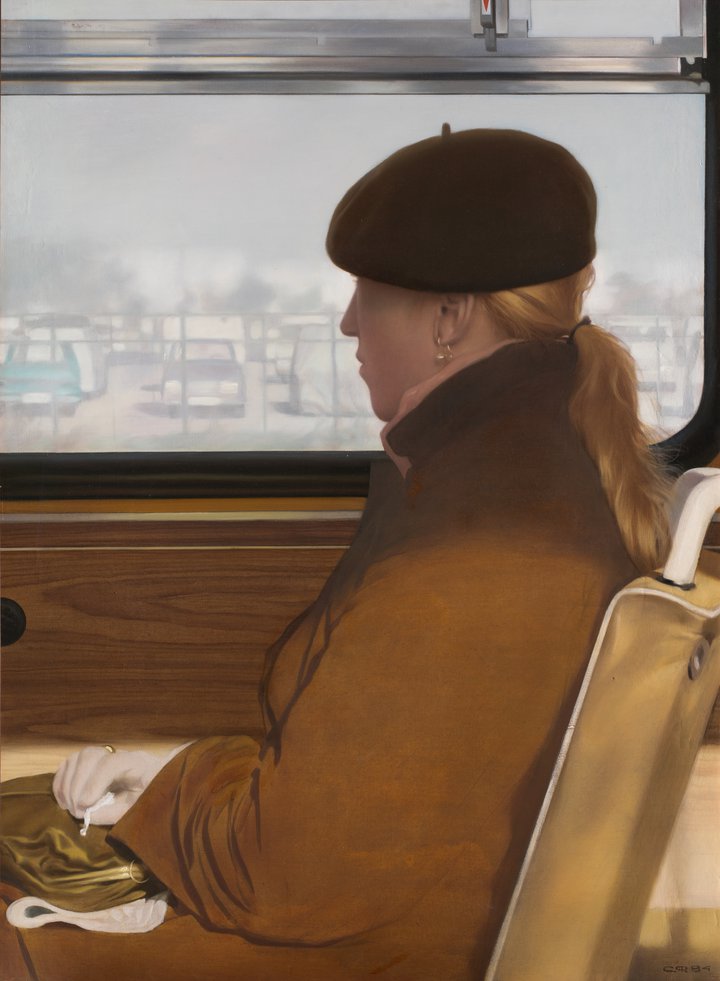 portrait, woman, passenger, stranger, realism, soviet art