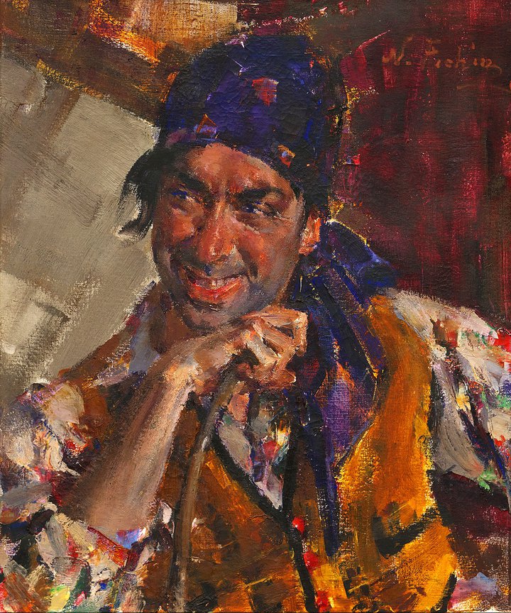 Nikolai Fechin, painting, russian art, portrait, actor, gypsy