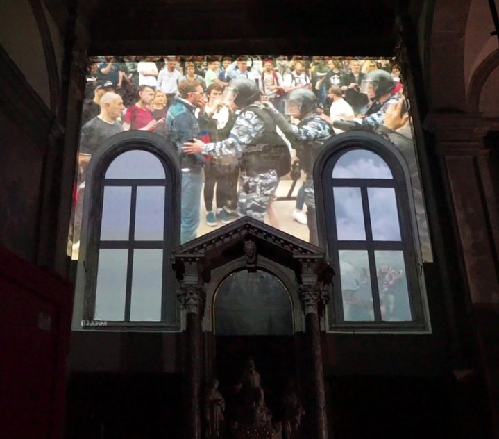 Tintoretto, triptych, church, video art