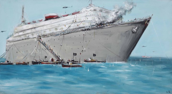 ship, pirates, painting, Konstantin Batynkov