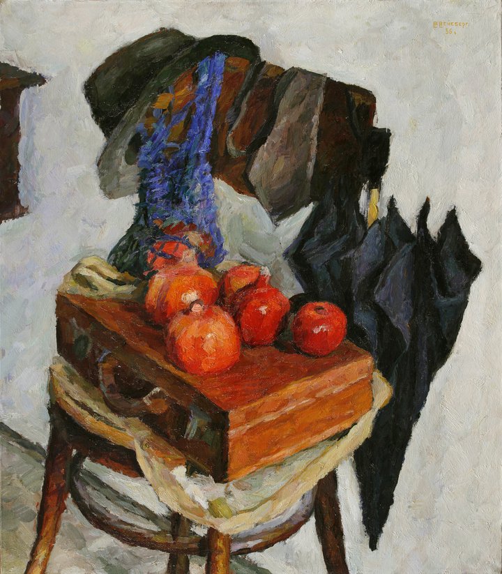 Pomegranates, still life, soviet art, painting
